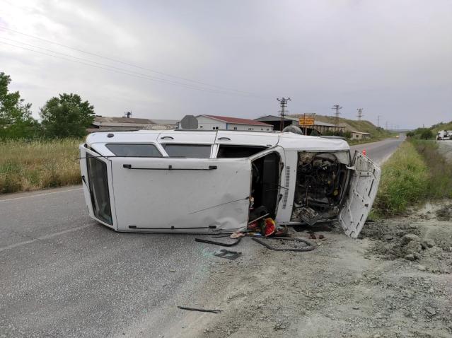 Tekirdağ’da otomobil devrildi: 1 yaralı