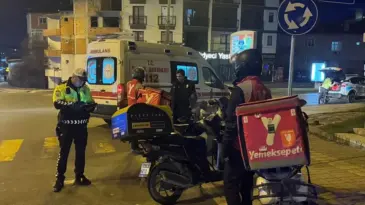 Edirne’de Motosiklet Devrildi, Sürücü Yaralandı