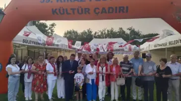 Kiraz Festivali’nde Kültür Çadırı Açıldı
