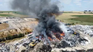 Tekirdağ Çorlu’daki Atık Geri Dönüşüm Tesisinde Yangın