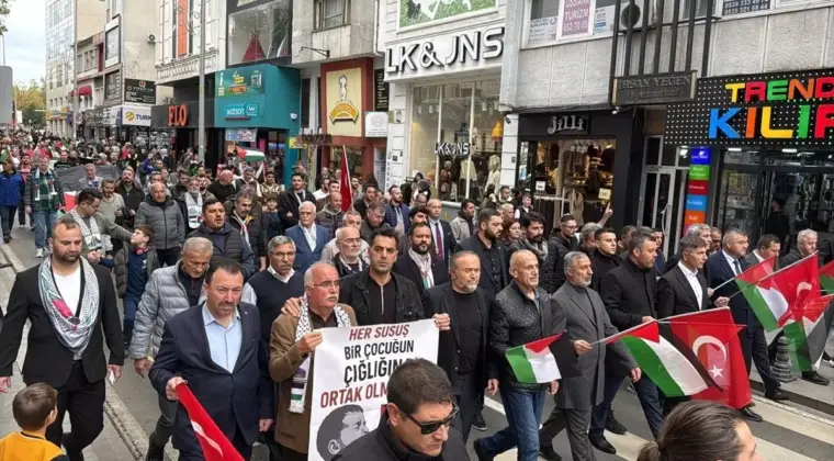 Çorlu’da Gazze Kararlılık Yürüyüşü Düzenlendi