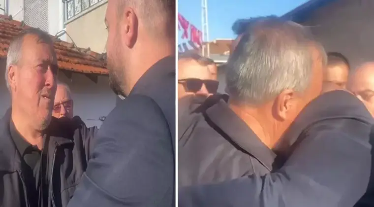 Şehit babası MHP’li başkana sarılıp “Beni Devlet Bahçeli’ye götürün” dedi