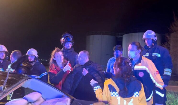 Alkollü Sürücü Kazada Hurdaya Döndü